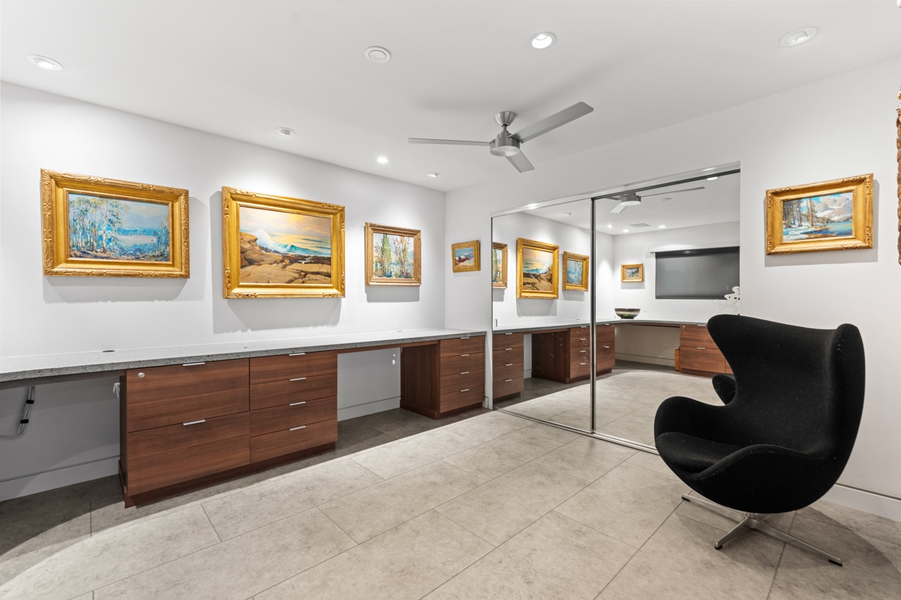 Office with custom built-in desk