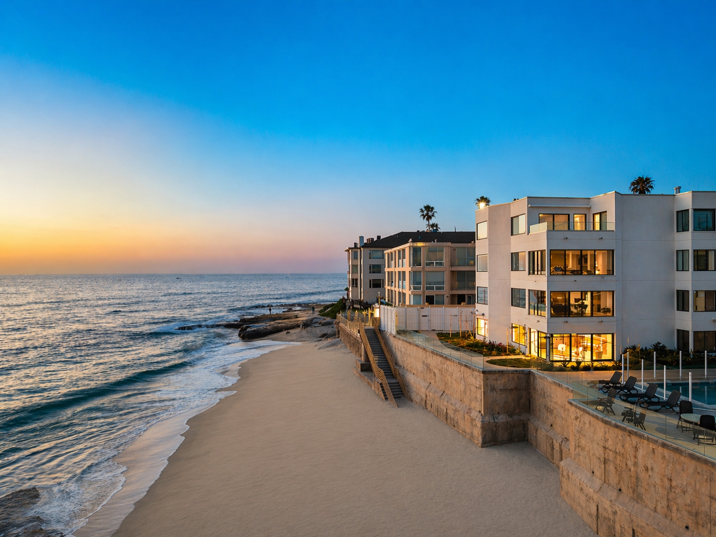 100 Coast Blvd viewed from the beach